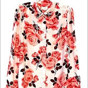 KATE SPADE: Pink Rose Blouse